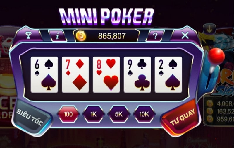 Luật chơi và các tính năng cần nắm được trong mini poker